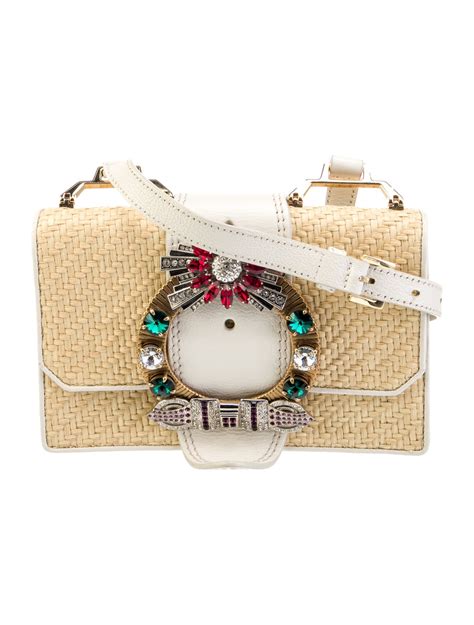 miu miu madras embellishment bag|MIU MIU Raffia Madras Crystal Embellished Lady Shoulder Bag .